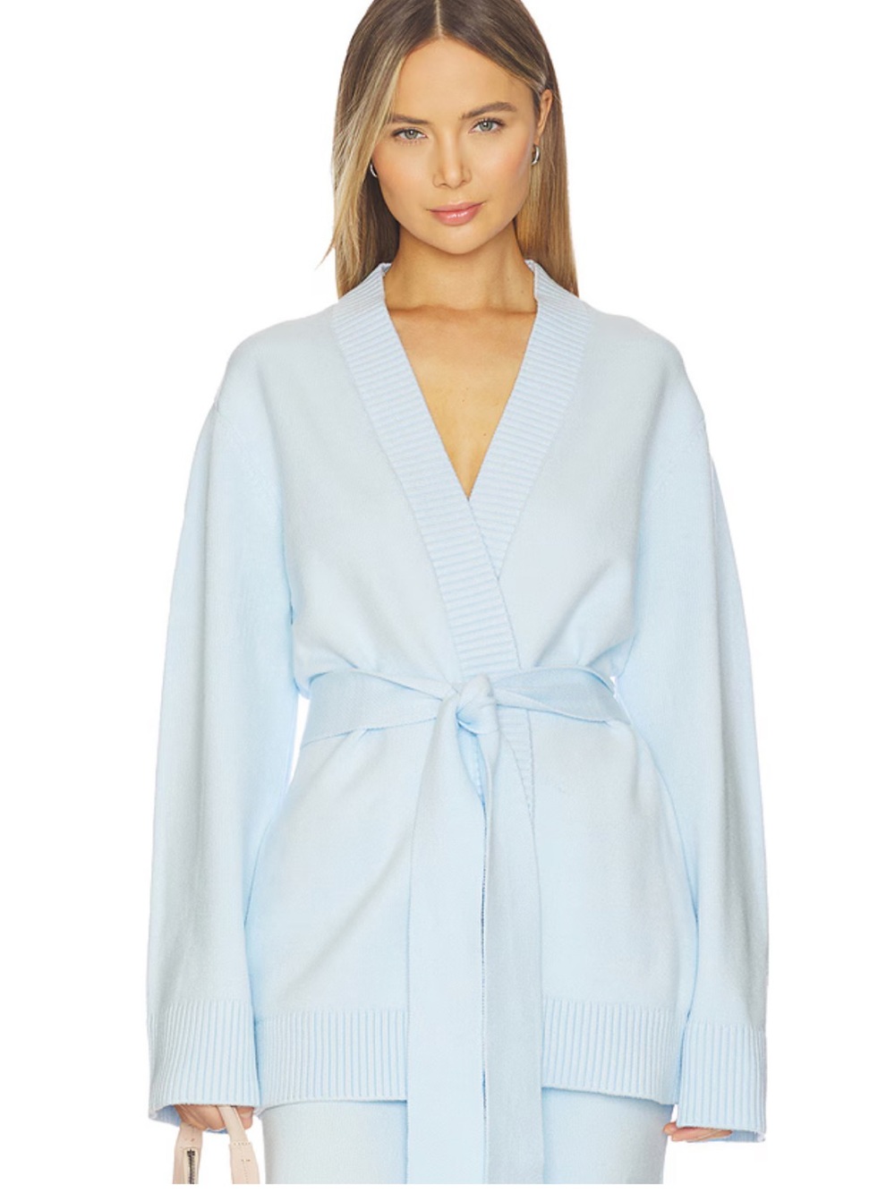 Light Blue Wrap Cardigan Sweater